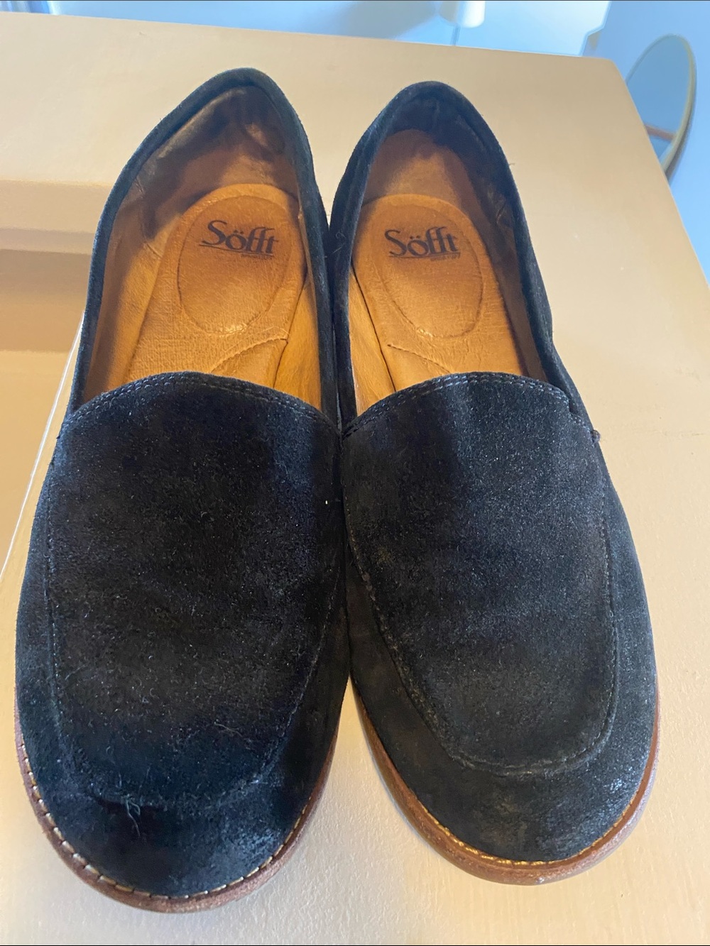 Sofft Black Suede Women's Slip-On Loafers